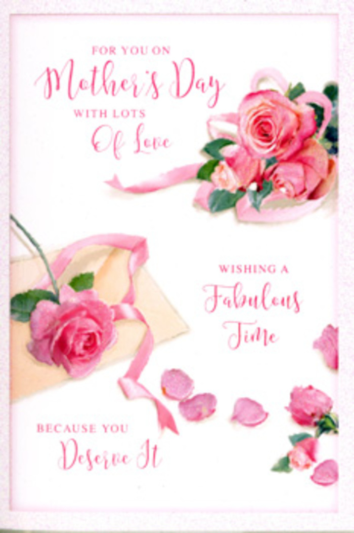 This Mother's Day card is arranged like a florist's still life, using only roses, ribbon, petals, and script to convey affection. The main composition radiates from a corner cluster of pink roses that appear almost three-dimensional, their petals layered in soft spirals of blush, rose, and dusty pink. Some blooms face the viewer directly, revealing tightly packed centres, while others tilt slightly away, capturing that natural, effortless look one might see in a vase on a windowsill overlooking Oxted's tree-lined streets. Around this central cluster, loose petals are scattered with seeming spontaneity, yet placed carefully enough to balance the design, like gentle notes of colour drifting across the white card surface. A delicate ribbon, likely satin or silk, weaves lazily in and out of the roses, its pastel tone echoing the flowers and adding a sense of movement, almost as if a soft breeze from the Surrey countryside has brushed past. Across the open space, elegant calligraphy stretches in flowing lines, expressing a tender Mother's Day message that feels both grateful and admiring. The script is slightly curved and looping, harmonising with the rounded shapes of the rose petals. The lighting is warm but understated, creating soft shadows that cradle the edges of each bloom, giving the impression that these flowers could have been freshly arranged earlier that day by an experienced Oxted florist. It calls to mind a hand-tied bouquet resting on a kitchen table off Station Road, waiting to surprise someone special. The overall mood is gentle, refined, and quietly celebratory, perfectly suited to accompany fresh flowers delivered locally as a heartfelt thank-you for years of care and kindness.